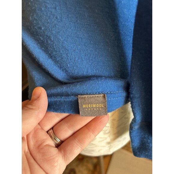 Meriwool Layers Women’s 1/2 Zip Sweater Size XS 250g Merino Wool Electric Blue - Picture 5 of 10